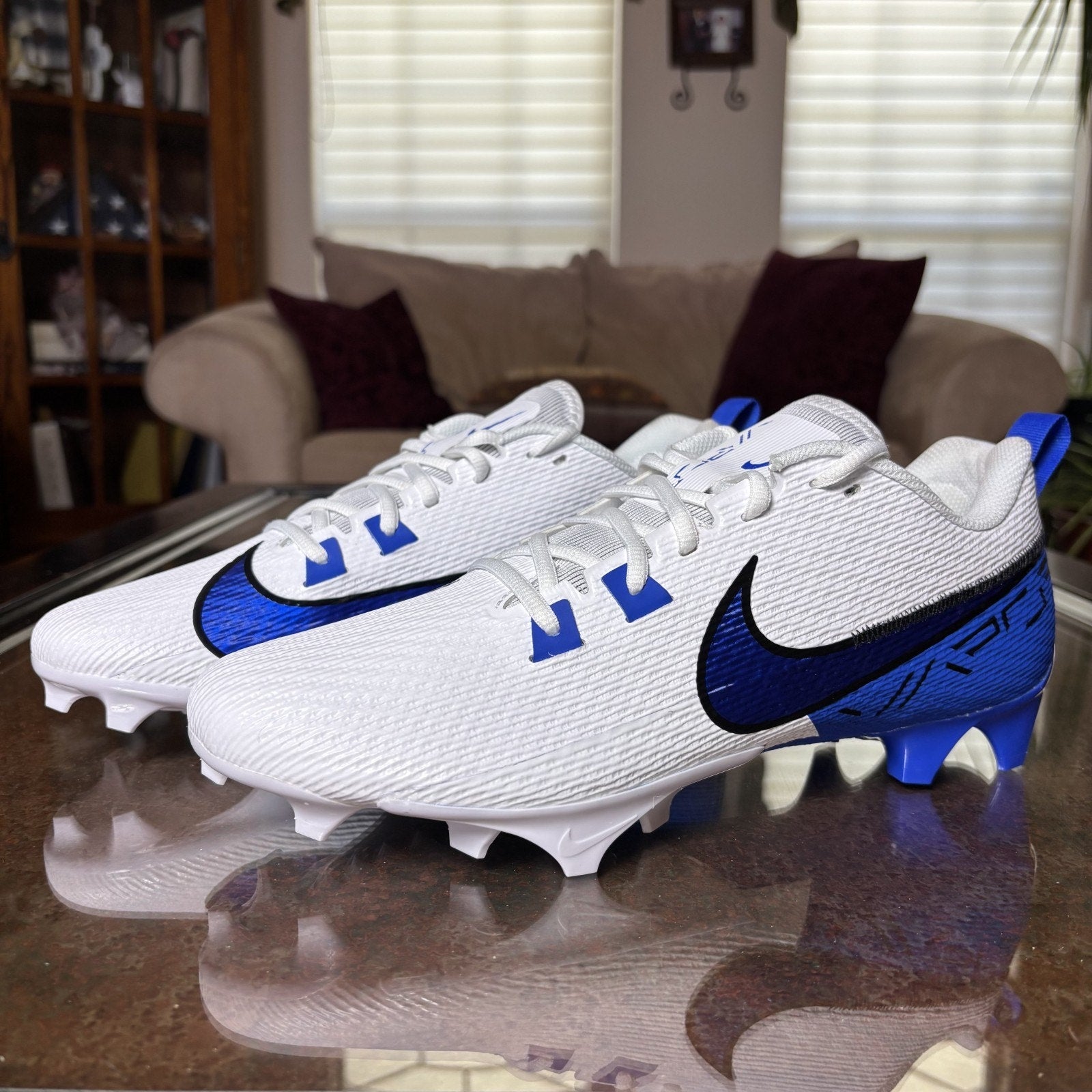 Nike Vapor Edge Speed 360 2 TB Football Cleats Men's Size 11.5 Blue White NEW