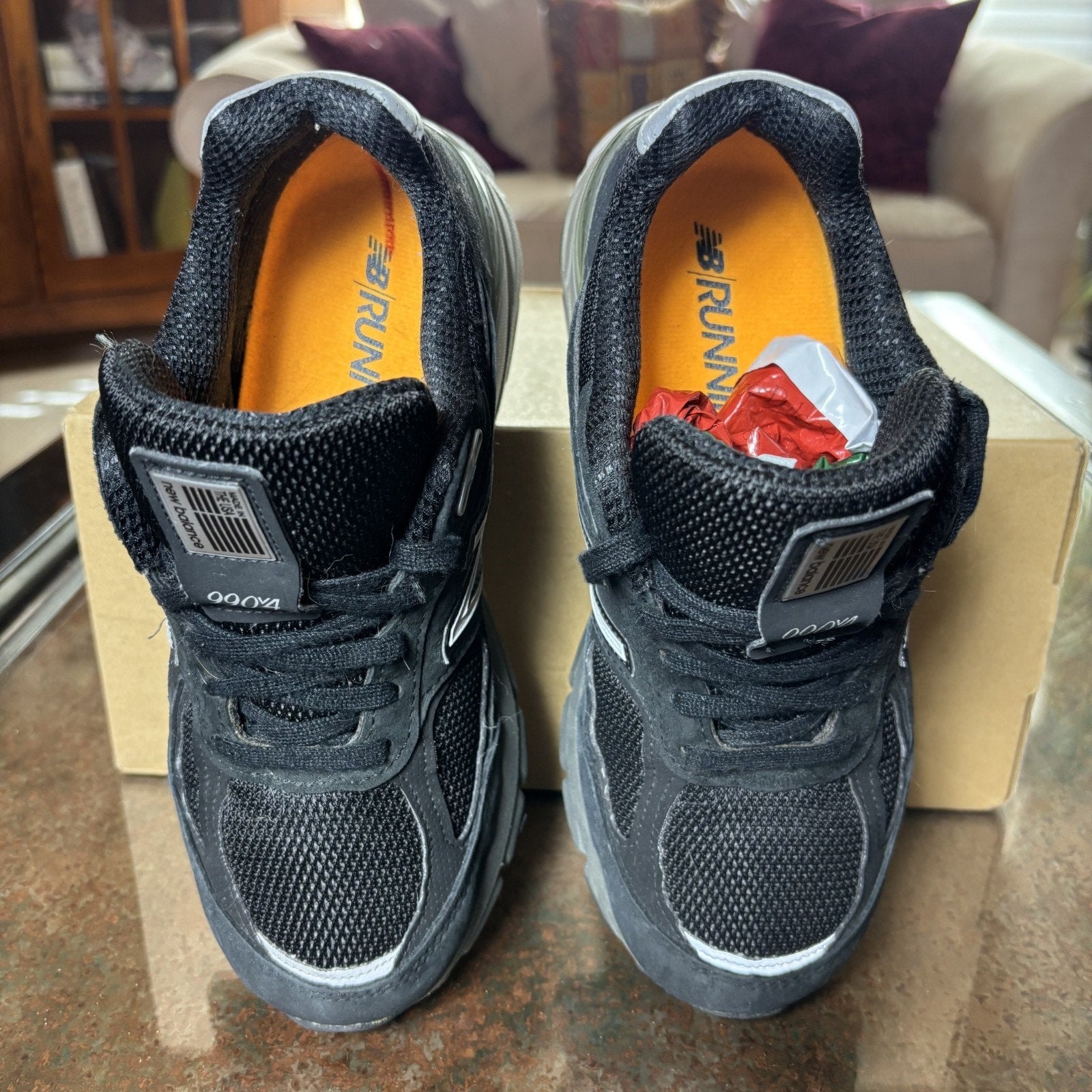New Balance 990v4 Shoes Women's 6 D Wide Black Made In USA Casual Gym Sneakers