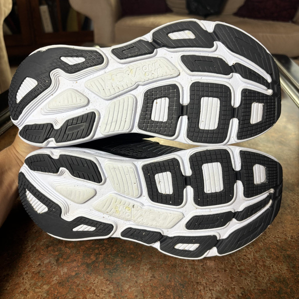 Hoka One One Bondi 7 Shoes Women's Size 8 Black White Running Athletic Sneakers