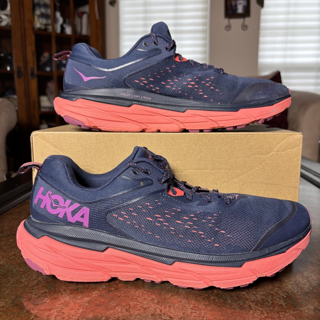 Hoka One One Challenger ATR 6 Trail Running Shoes Women's 11 Blue Pink Athletic