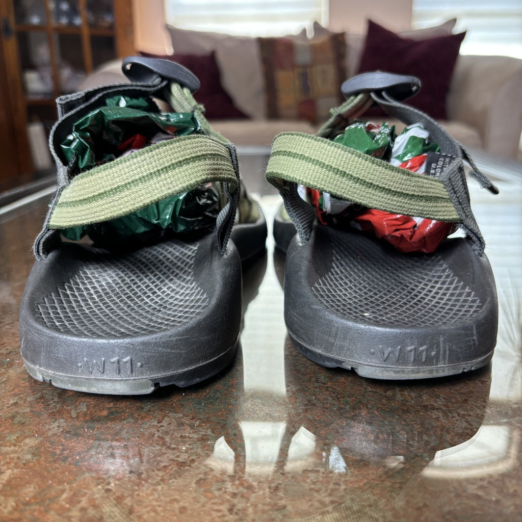 Chaco ZX2 Sandals Womens Size 11 Green Black Strappy Hiking Outdoor Double Strap