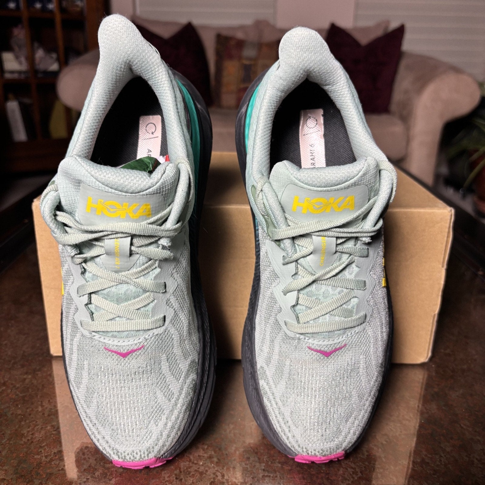 Hoka One One Challenger ATR 7 Shoes Women's Size 7 Green Trail Running Sneakers