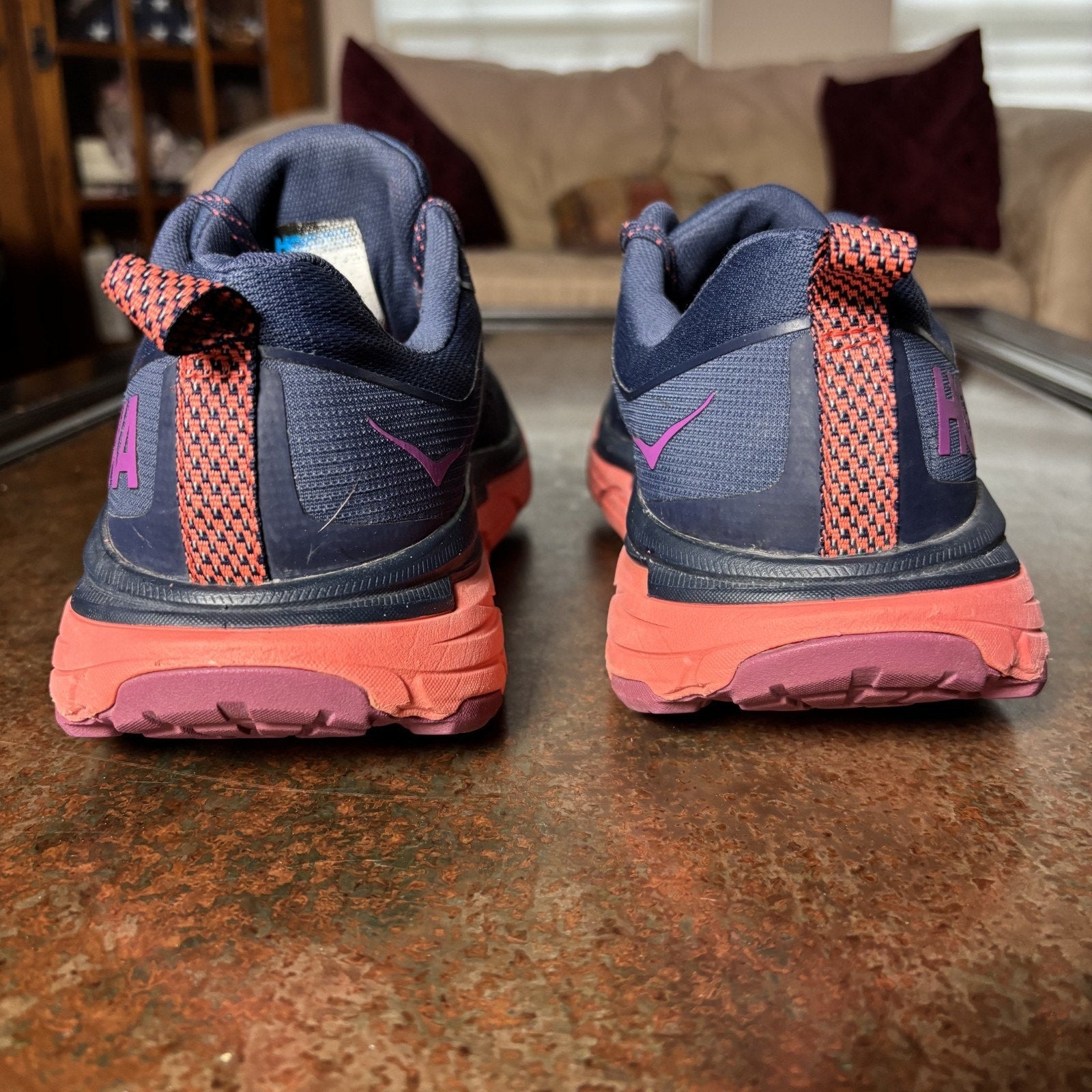 Hoka One One Challenger ATR 6 Trail Running Shoes Women's 11 Blue Pink Athletic