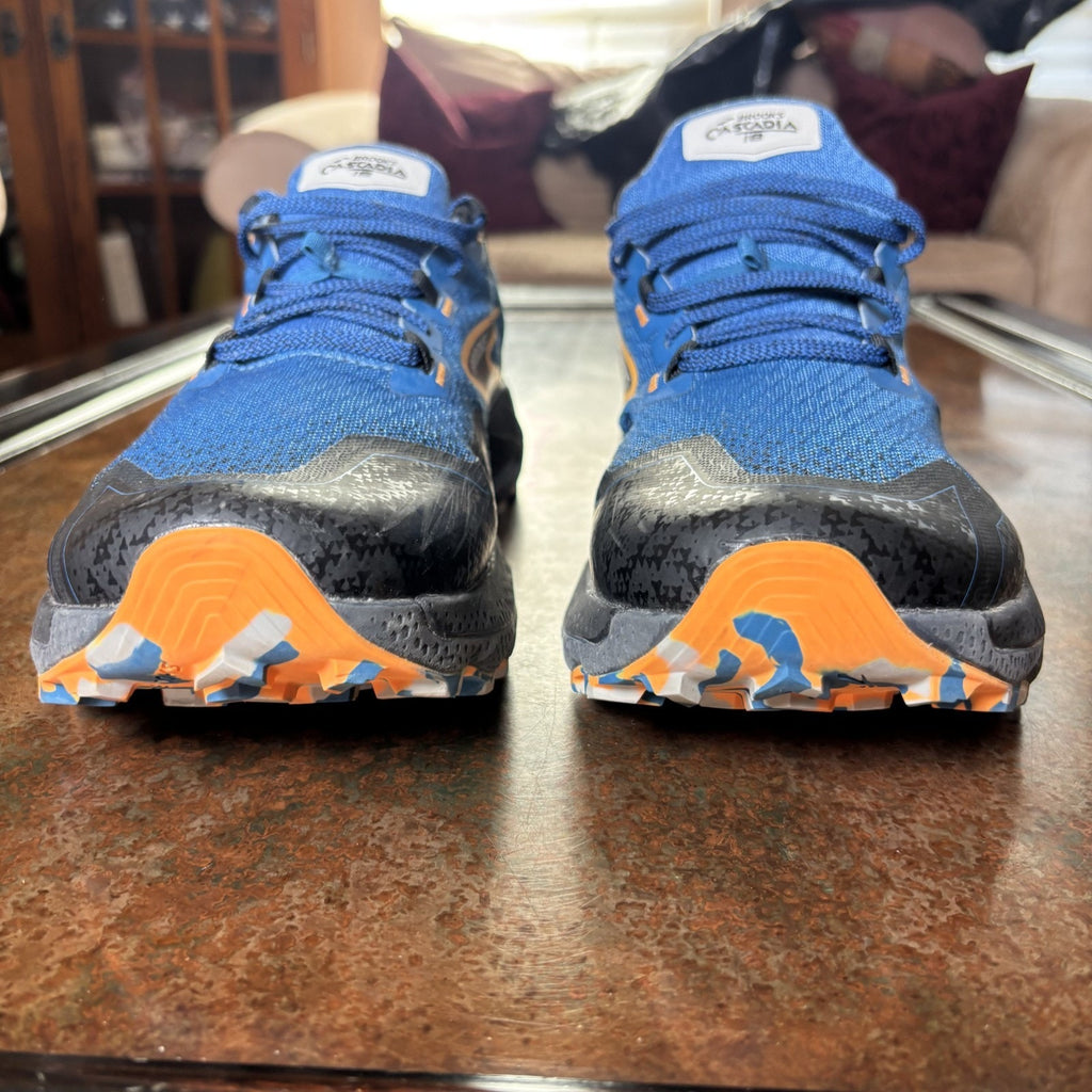Brooks Cascadia 18 Shoes Mens Size 12.5 Blue Black Trail Running Hiking Sneakers