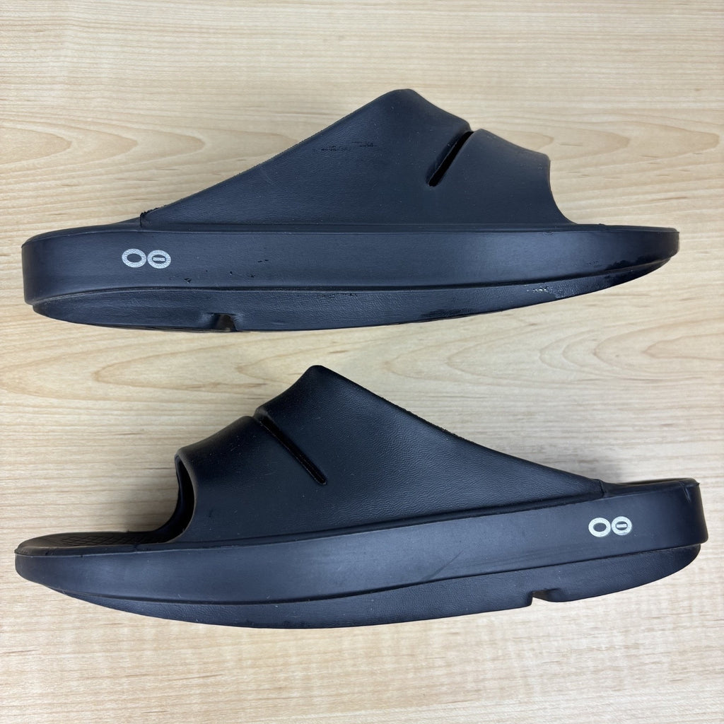 OOFOS OOahh Recovery Slides Women's Size 9 Black Comfort Athletic Sport Slippers