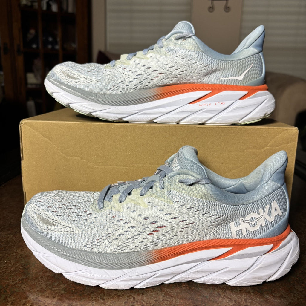 Hoka One One Clifton 8 Shoes Women's Size 9 Blue Road Running Athletic Sneakers