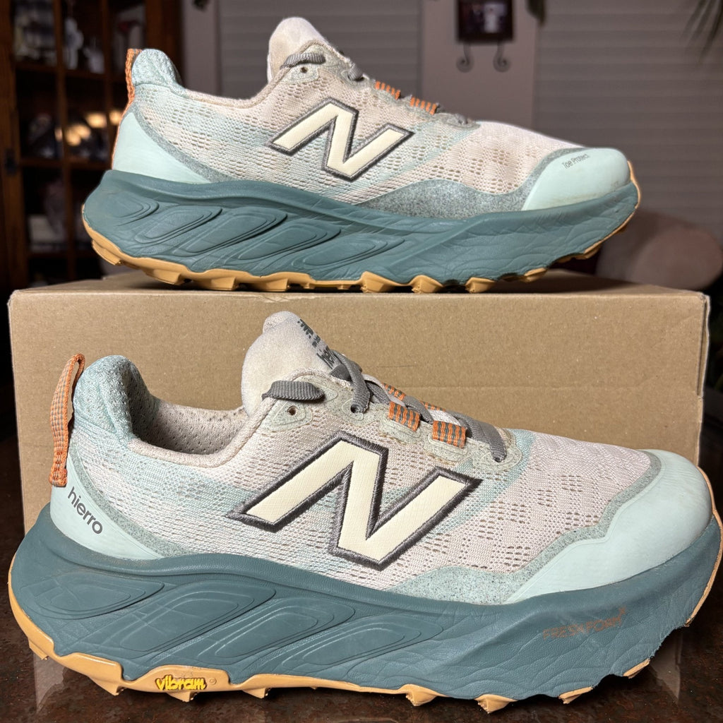 New Balance Fresh Foam X Hierro V9 Shoes Women's 8.5 Beige Green Trail Running