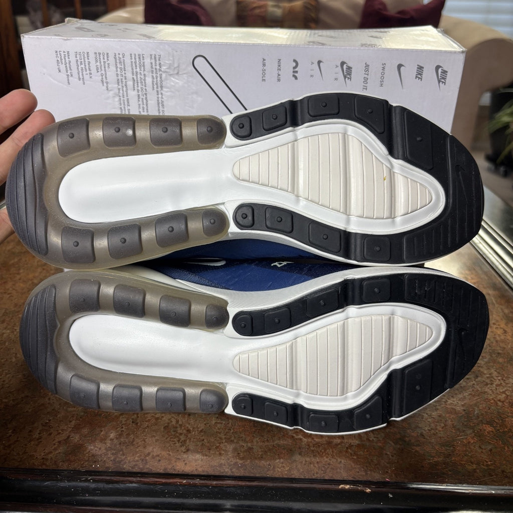 Nike Air Max 270 Shoes Mens Size 10 Navy Blue White Athletic Running Sneaker NEW