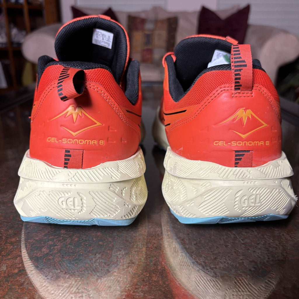 Asics Gel Sonoma 8 Shoes Men's 15 Orange Trail Running Hiking Athletic Sneakers