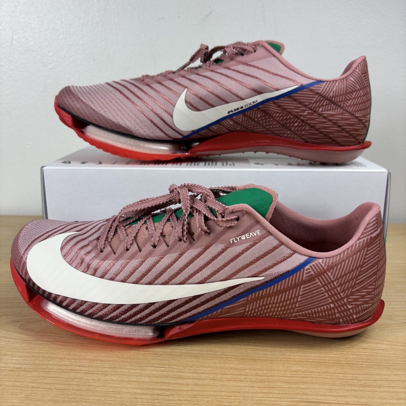 Nike Air Zoom Maxfly 2 Track Spikes Mens Size 7.5 Red White Sprinting Armory NEW