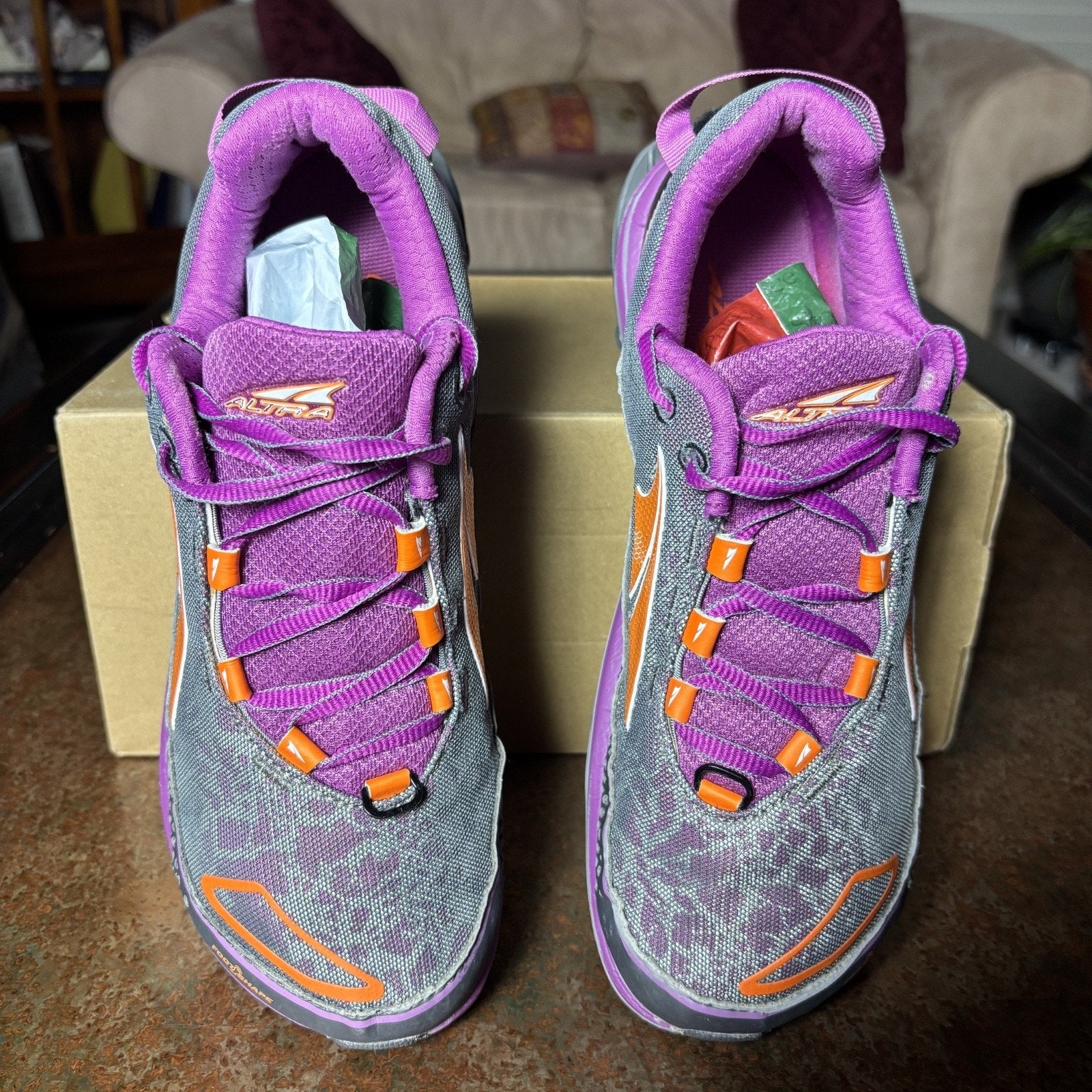 Altra Timp Women's 9 Grey Purple Trail Running ZeroDrop Athletic Shoes Sneakers