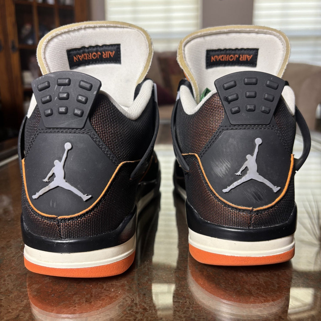 Air Jordan 4 Retro Starfish Shoes Women's 9.5 Orange Casual Basketball Sneakers