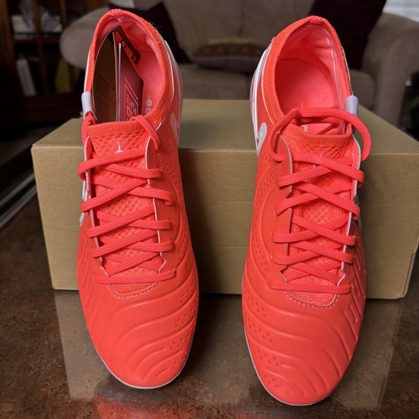 Nike Tiempo Legend 10 Elite AG Pro Soccer Cleats Women's Size 7.5 Orange White