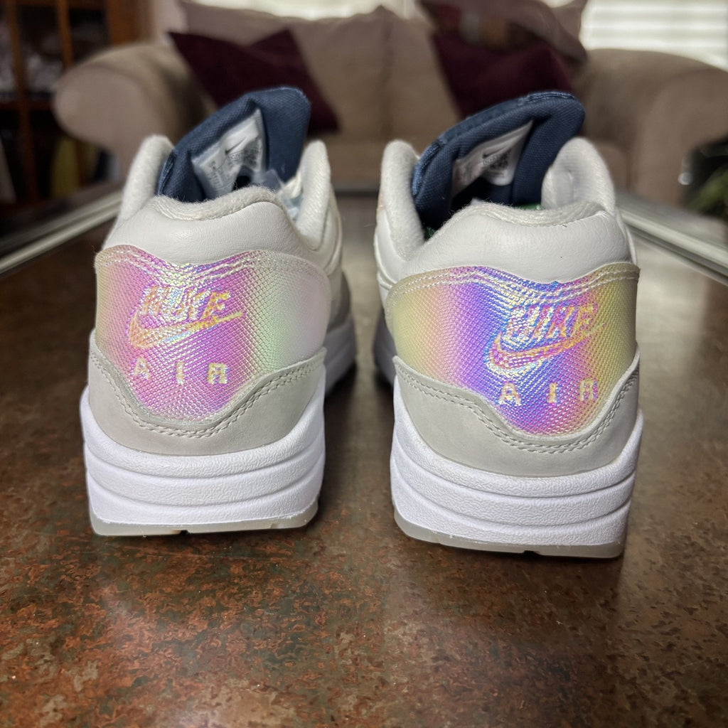 Nike Air Max 1 AMD Shoes Women's 8 White Iridescent La Ville Lumiere Sneakers