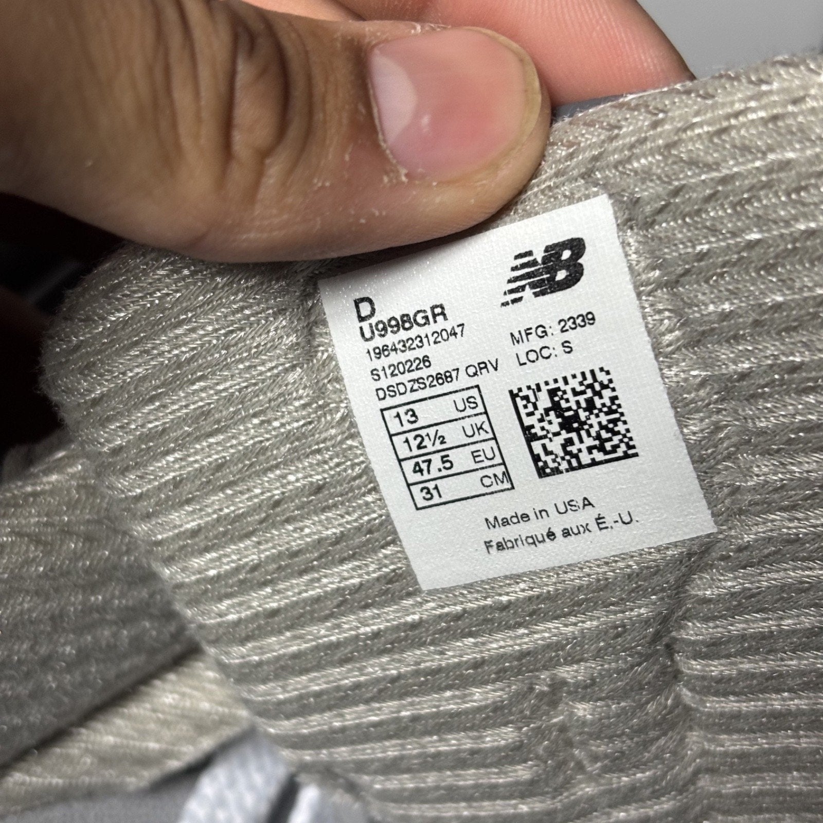 New Balance 998 Made in USA Shoes Mens Size 13 Grey Silver Lifestyle Sneakers