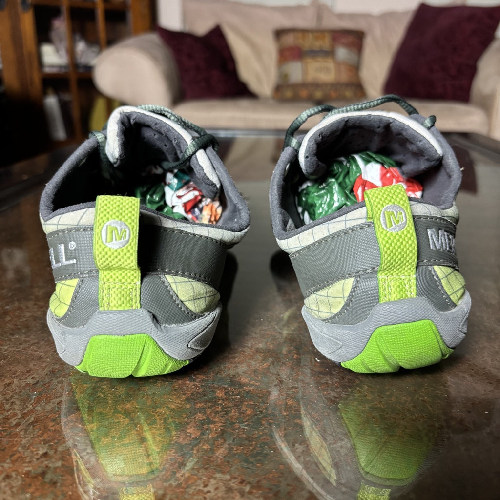 Merrell Sonic Glove Shoes Mens Sz 8 Grey Green Athletic Gym Barefoot Minimalist