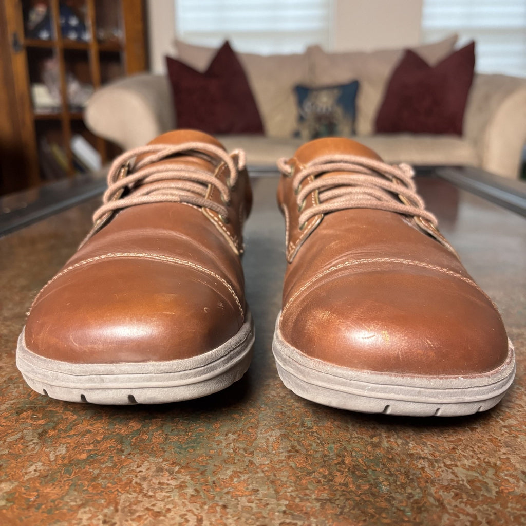 Lems Nine2Five Dress Shoes Mens 8.5 Minimalist Zero Drop Brown Leather Sneakers