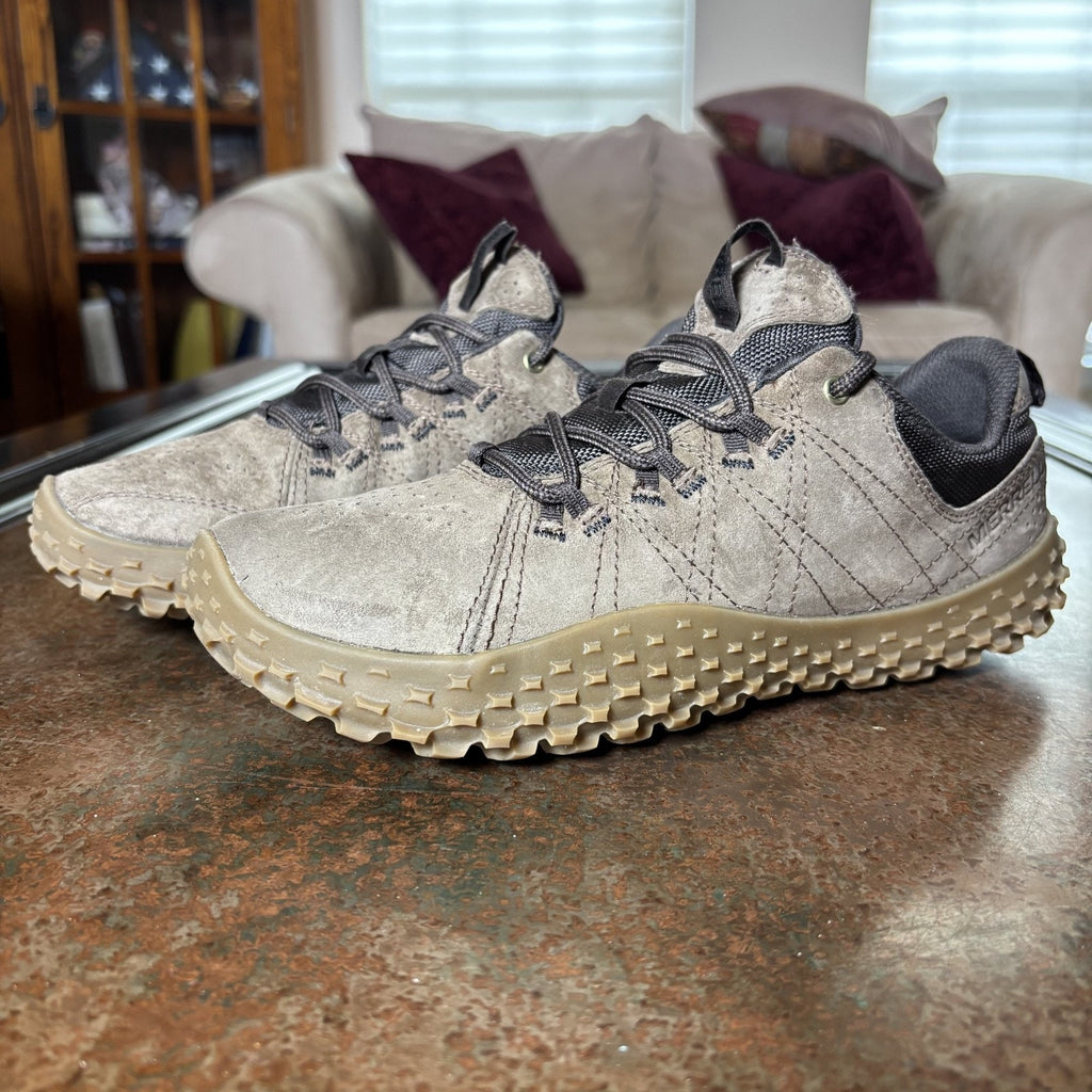 Merrell Wrapt Minimalist Shoes Mens Size 7.5 Brown Mole Barefoot Outdoor Sneaker