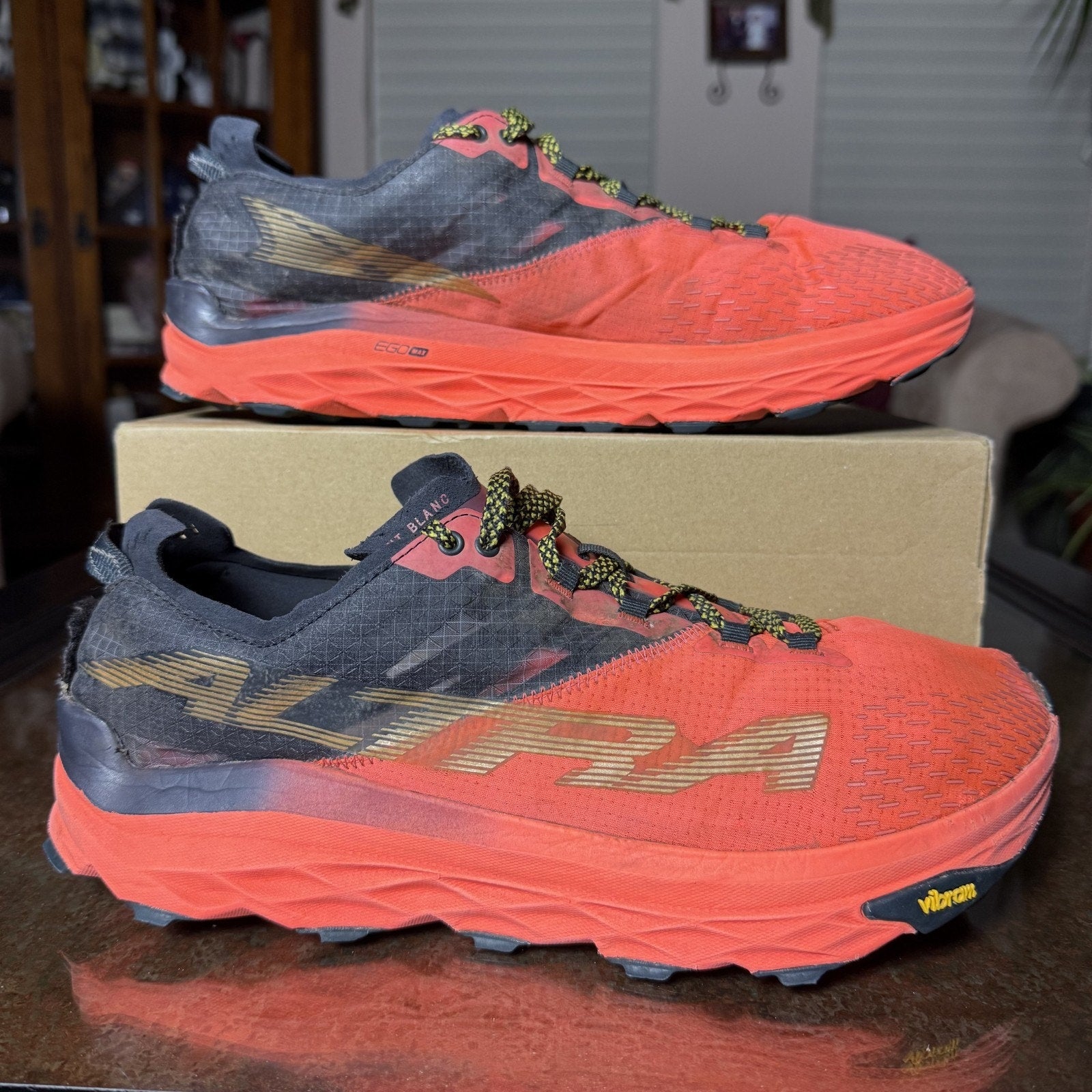 Altra Mount Blanc Mens Size 13 Red Black Trail Running Athletic Outdoor Sneakers