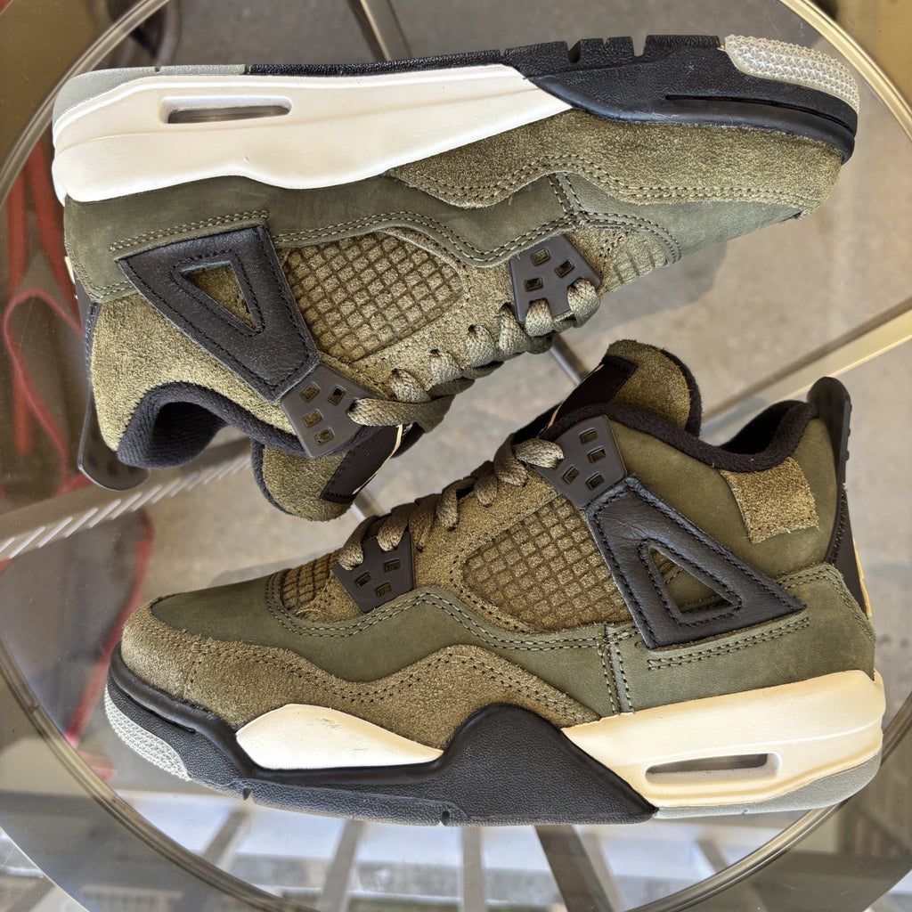 Nike Air Jordan 4 Retro SE Craft Medium Olive Green Sneakers Women's Sz 5 | 3.5Y