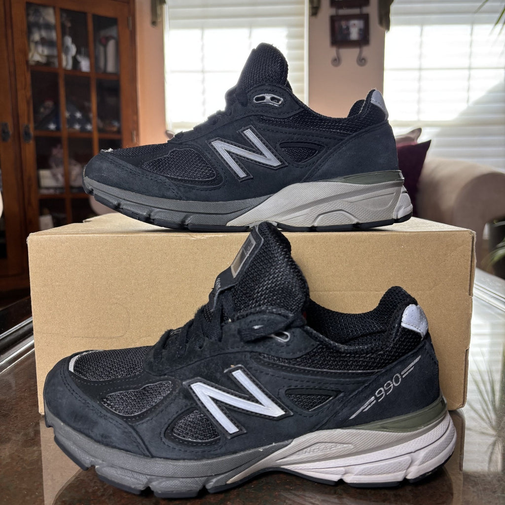 New Balance 990v4 Shoes Women's 6 D Wide Black Made In USA Casual Gym Sneakers