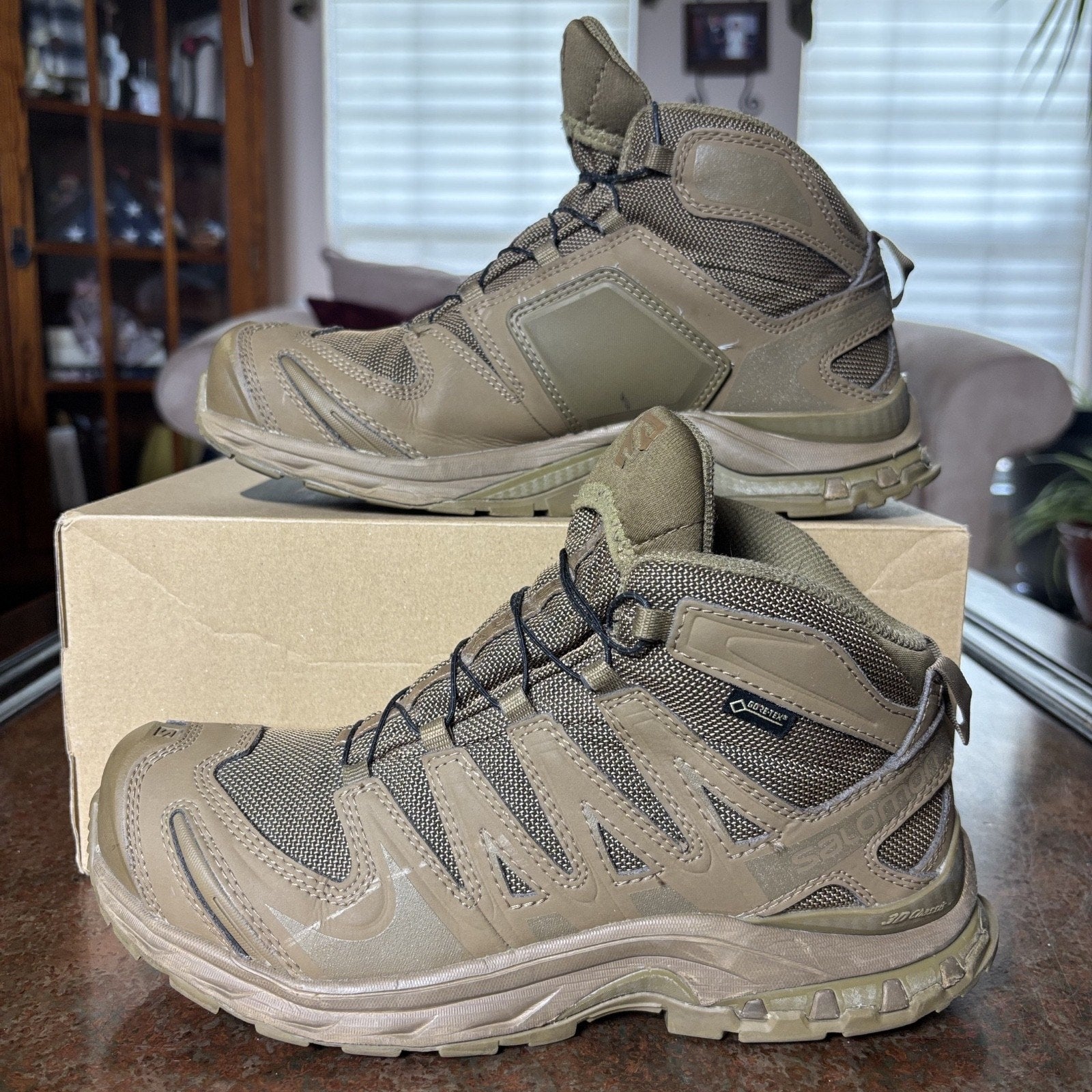 Salomon XA Forces Mid GTX Tactical Combat Boots Women's Size 8.5 Brown Desert