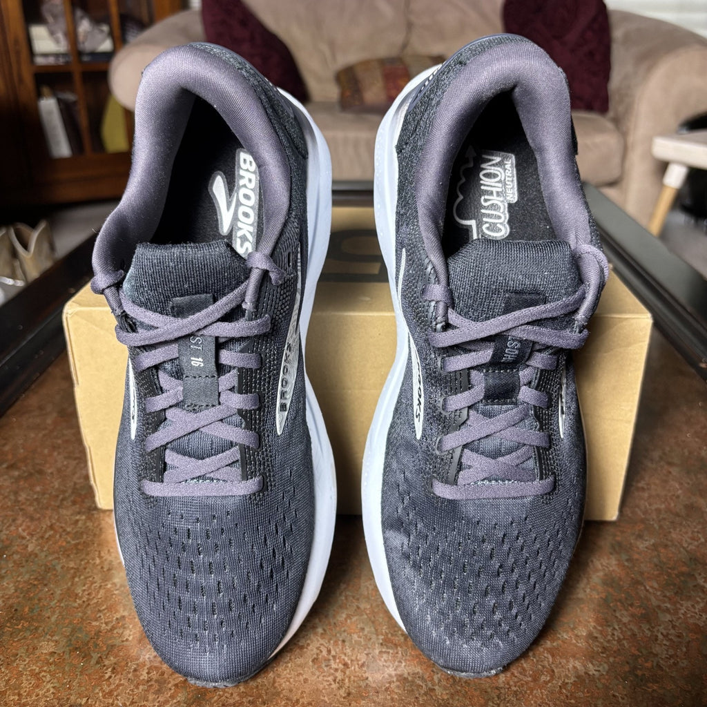 Brooks Ghost 16 Shoes Women's 11.5 Grey White Running Athletic Comfort Sneakers