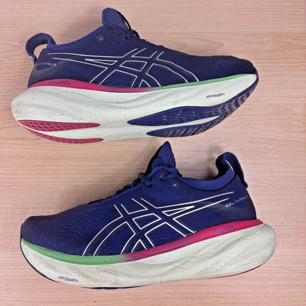 Asics Gel-Nimbus 25 Shoes Womens Size 8.5 Blue Athletic Running Comfort Sneakers