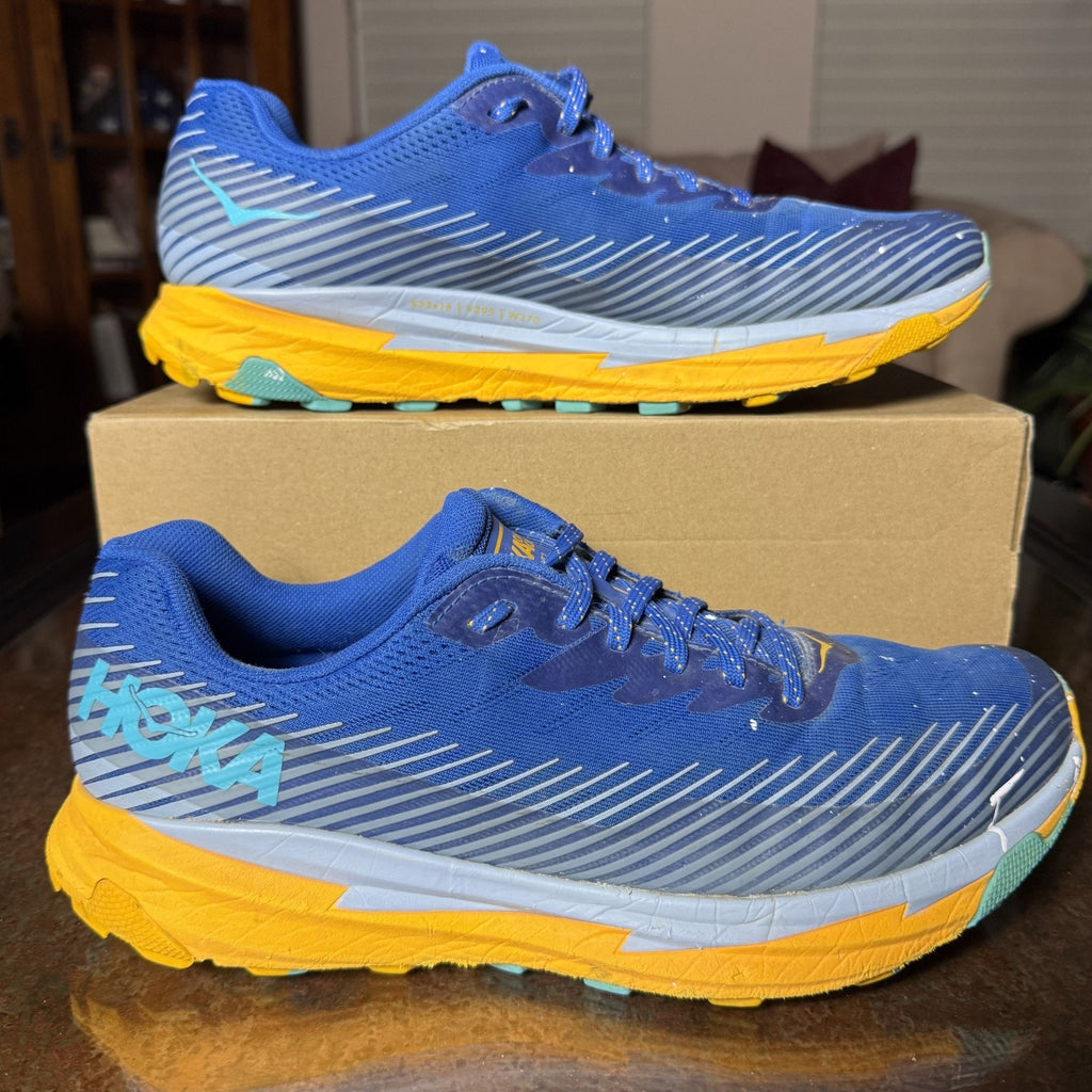 Hoka One One Torrent 2 Men's Size 11.5 Blue Orange Trail Running Shoes Sneakers