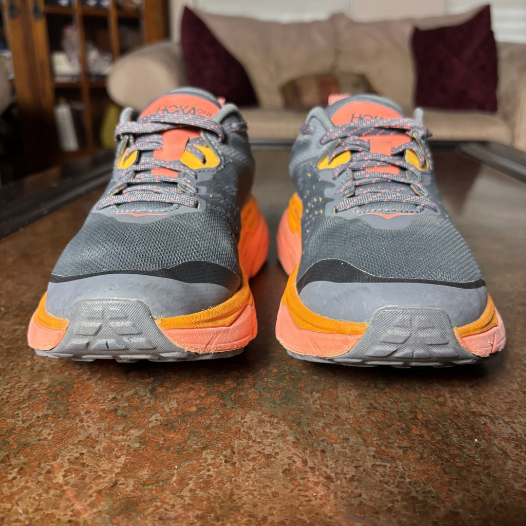 Hoka One One Challenger ATR 6 Shoes Women's Size 8.5 Grey Orange Trail Running
