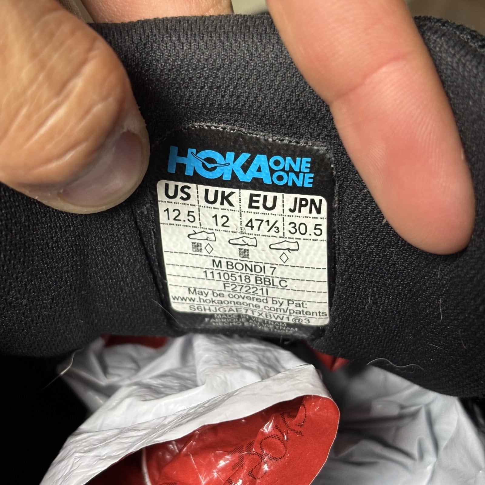 Hoka One One Bondi 7 Shoes Mens 12.5 Black Road Running Athletic Comfort Sneaker