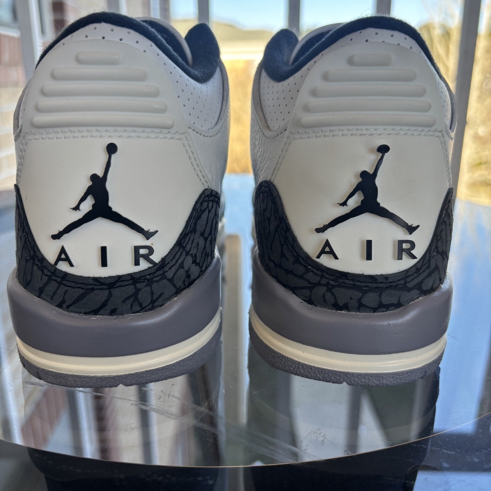 Nike Air Jordan 3 Retro Shoes Women's Size 7 White Cement Grey Sneakers B-Grade