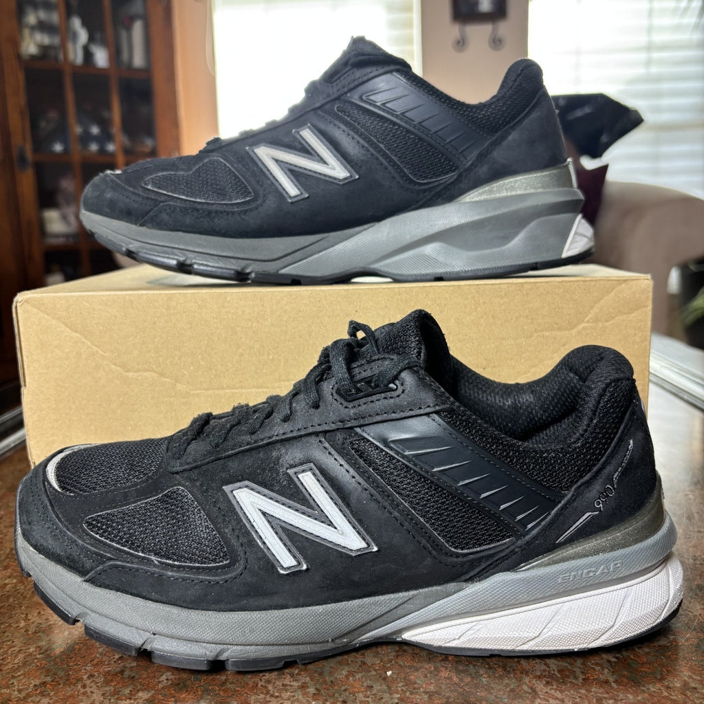 New Balance 990v5 Shoes Mens Size 7.5 4E Wide Black Silver Athletic Gym Sneakers