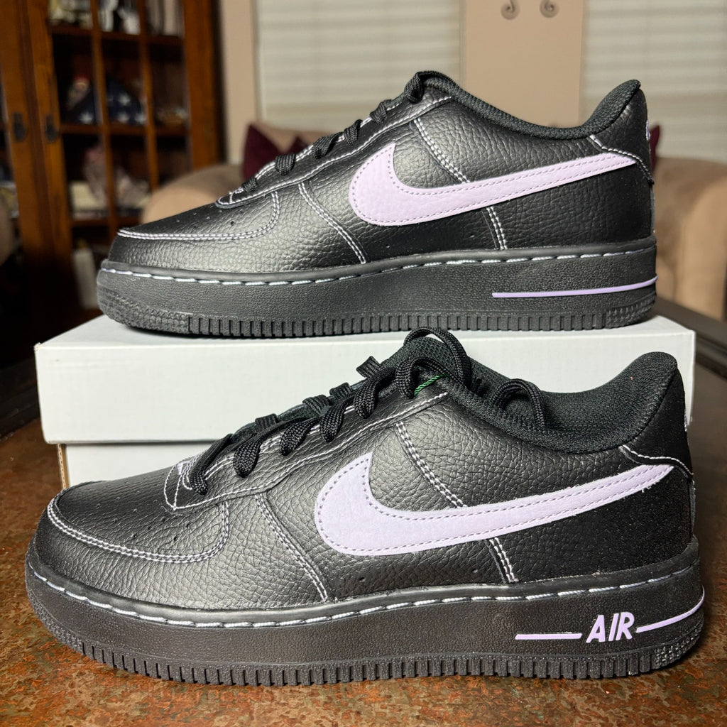 Nike Air Force 1 Low LV8 Black Leather Casual Lifestyle Shoes Sneaker Boys Sizes