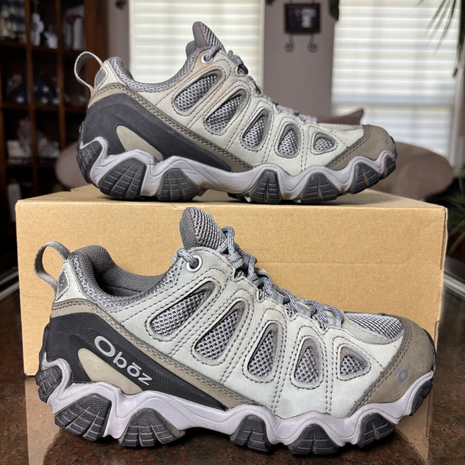 Oboz Sawtooth II Low Hiking Shoes Womens 7.5 Grey Trail Running Outdoor Athletic