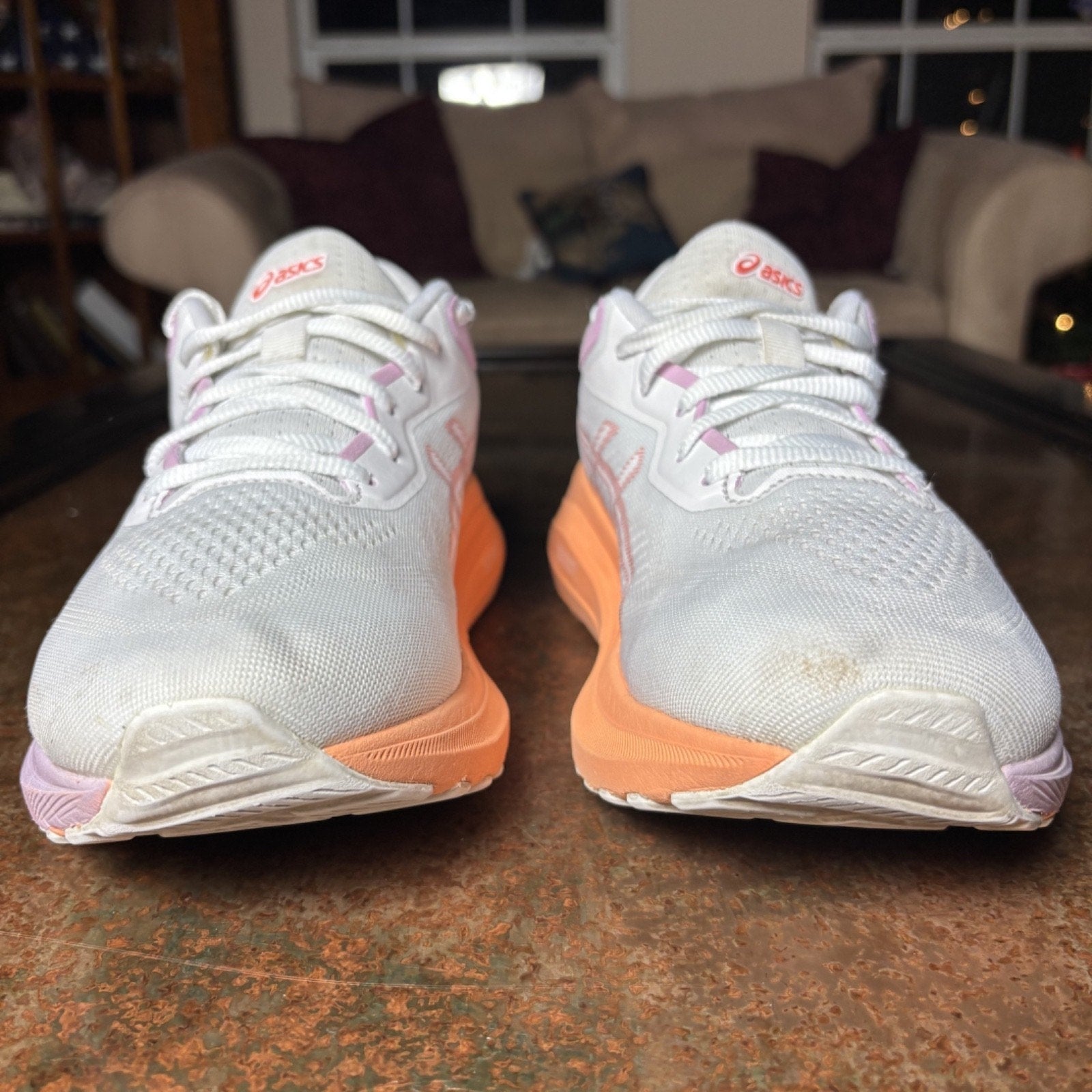 ASICS GT-1000 13 Shoes Women’s 10 White Orange Running Jogging Athletic Sneakers