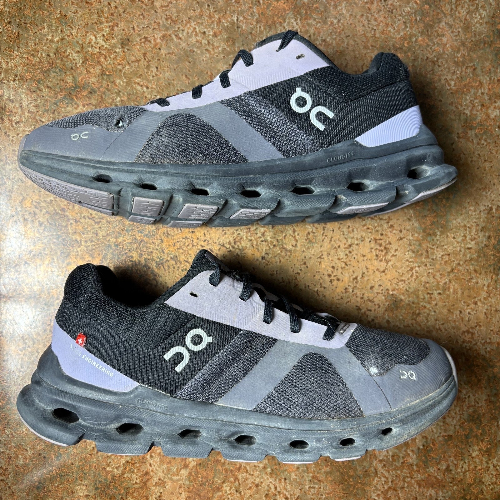 On Running Cloudrunner Shoes Womens Size 8 Black Lilac Running Athletic Trainers