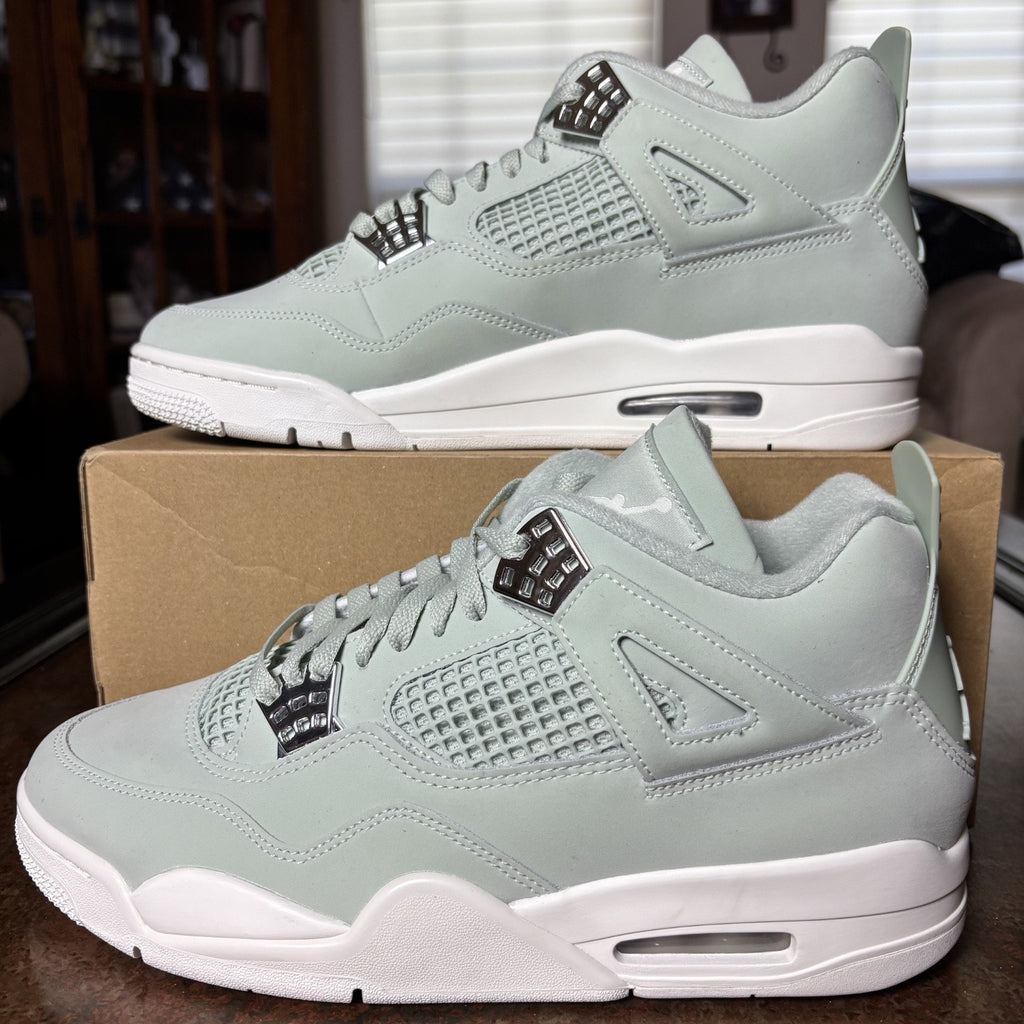 Nike Air Jordan 4 Retro Shoes Mens Size 10.5 Seafoam Green Silver Sail Sneakers