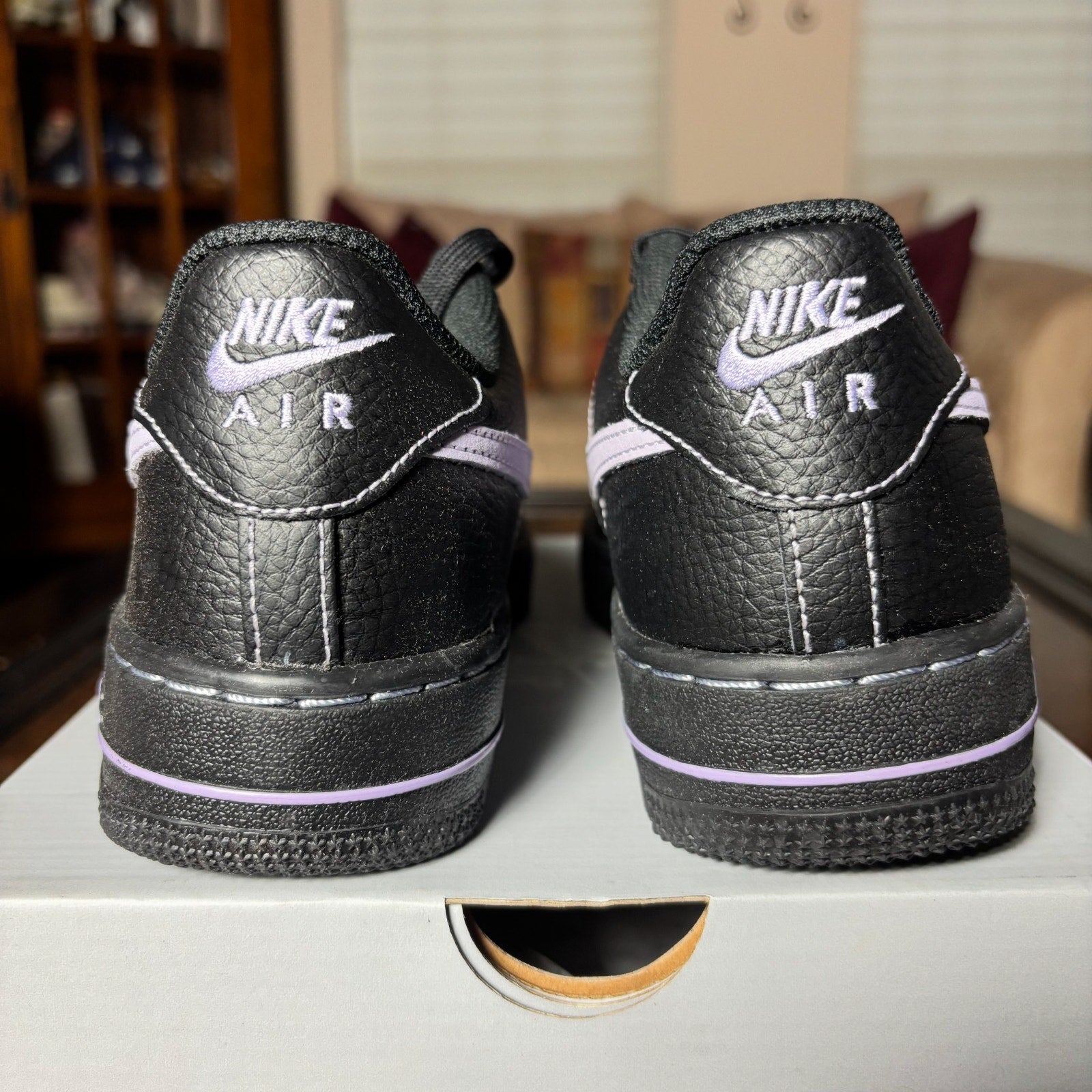 Nike Air Force 1 Low LV8 Black Leather Casual Lifestyle Shoes Sneaker Boys Sizes
