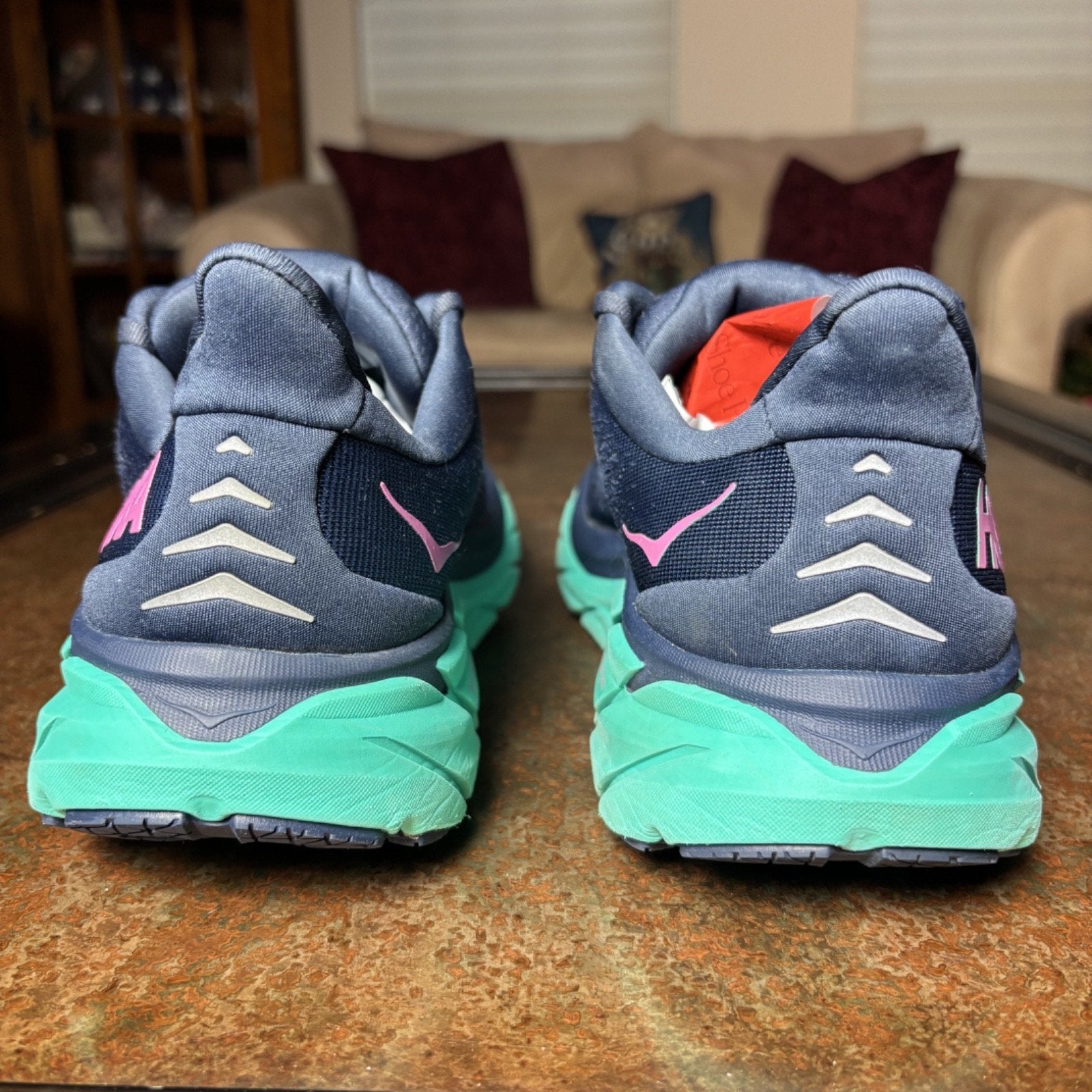 Hoka One One Clifton 8 Road Running Shoes Women's Size 10 Blue Athletic Sneakers