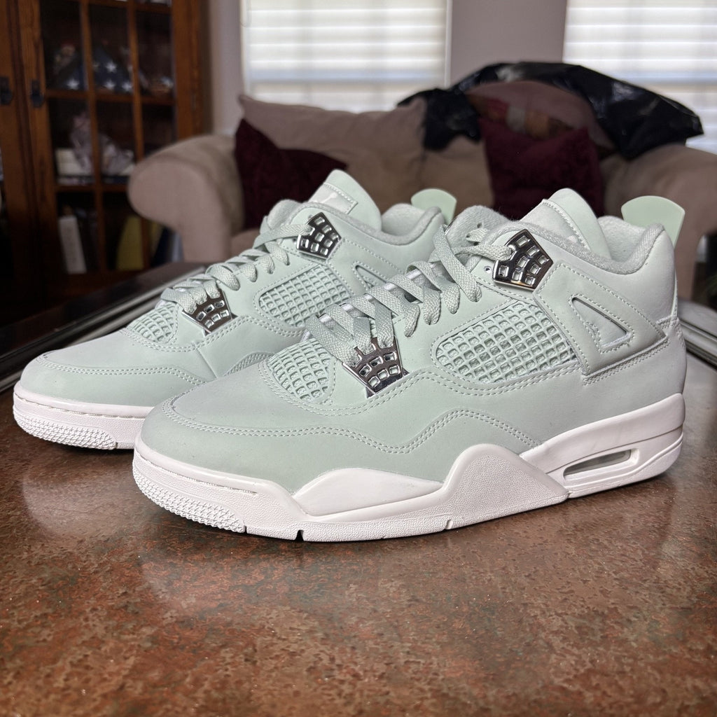 Nike Air Jordan 4 Retro Shoes Mens Size 10.5 Seafoam Green Silver Sail Sneakers