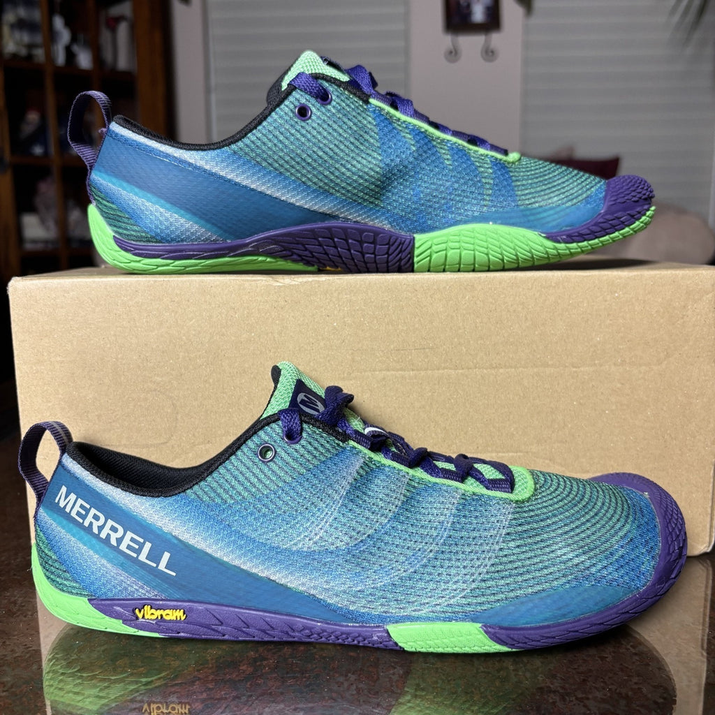 Merrell Vapor Glove 2 Shoes Women's 9 Blue Green Barefoot Minimalist Athletic