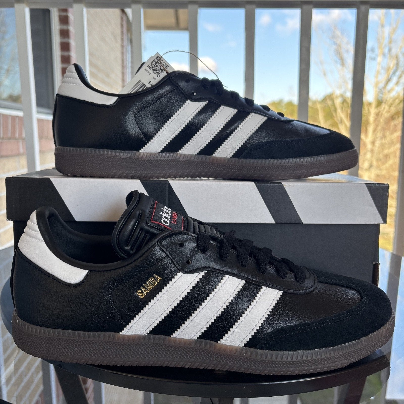 Adidas Samba Black White Soccer Athletic Casual Lifestyle Shoes Mens Sizes New