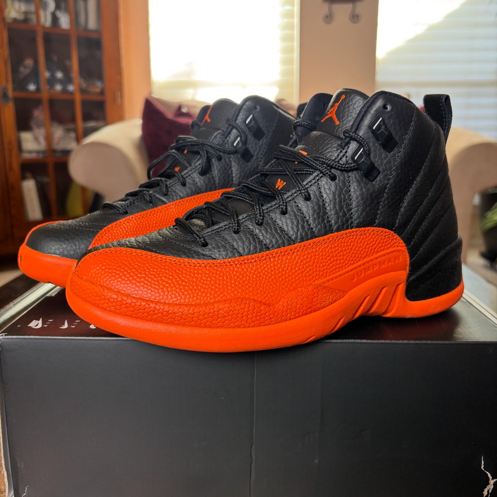 Nike Air Jordan 12 Retro WNBA Black Orange Basketball Shoes Sneaker Womens Sizes