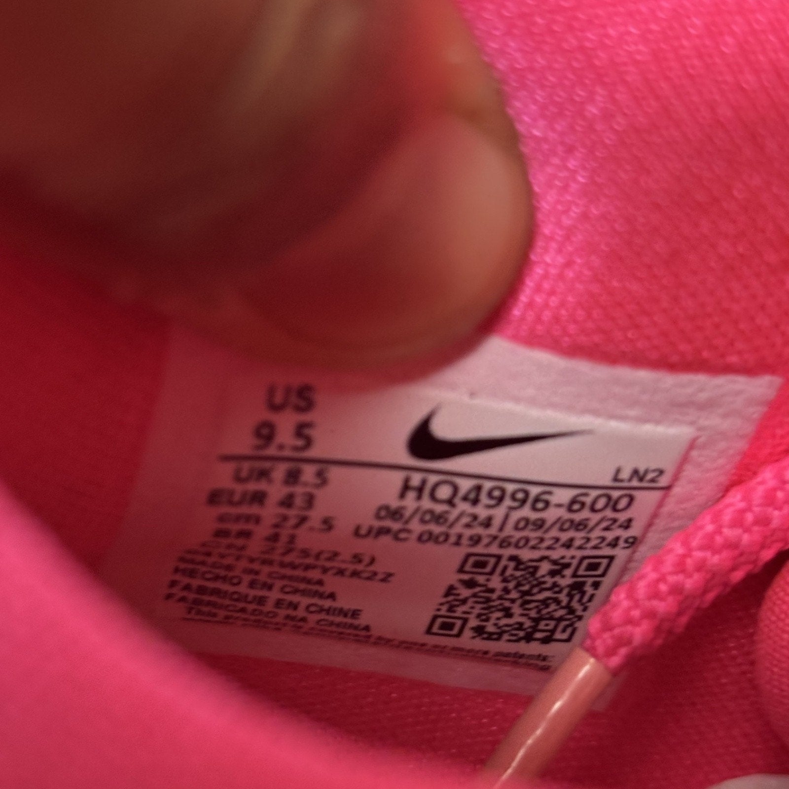 Nike Air Zoom GT Hustle Shoes Mens 9.5 Great Cancer Awareness Think Pink Sneaker