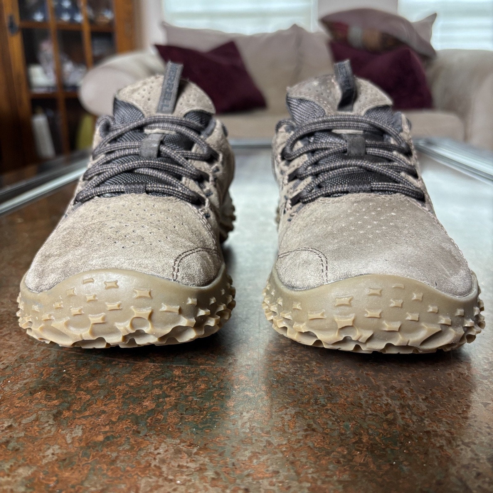 Merrell Wrapt Minimalist Shoes Mens Size 7.5 Brown Mole Barefoot Outdoor Sneaker
