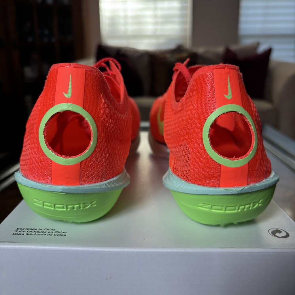 Nike Air Zoom Victory 2 Track Spikes Mens Size 12 Crimson Red Lime Performance