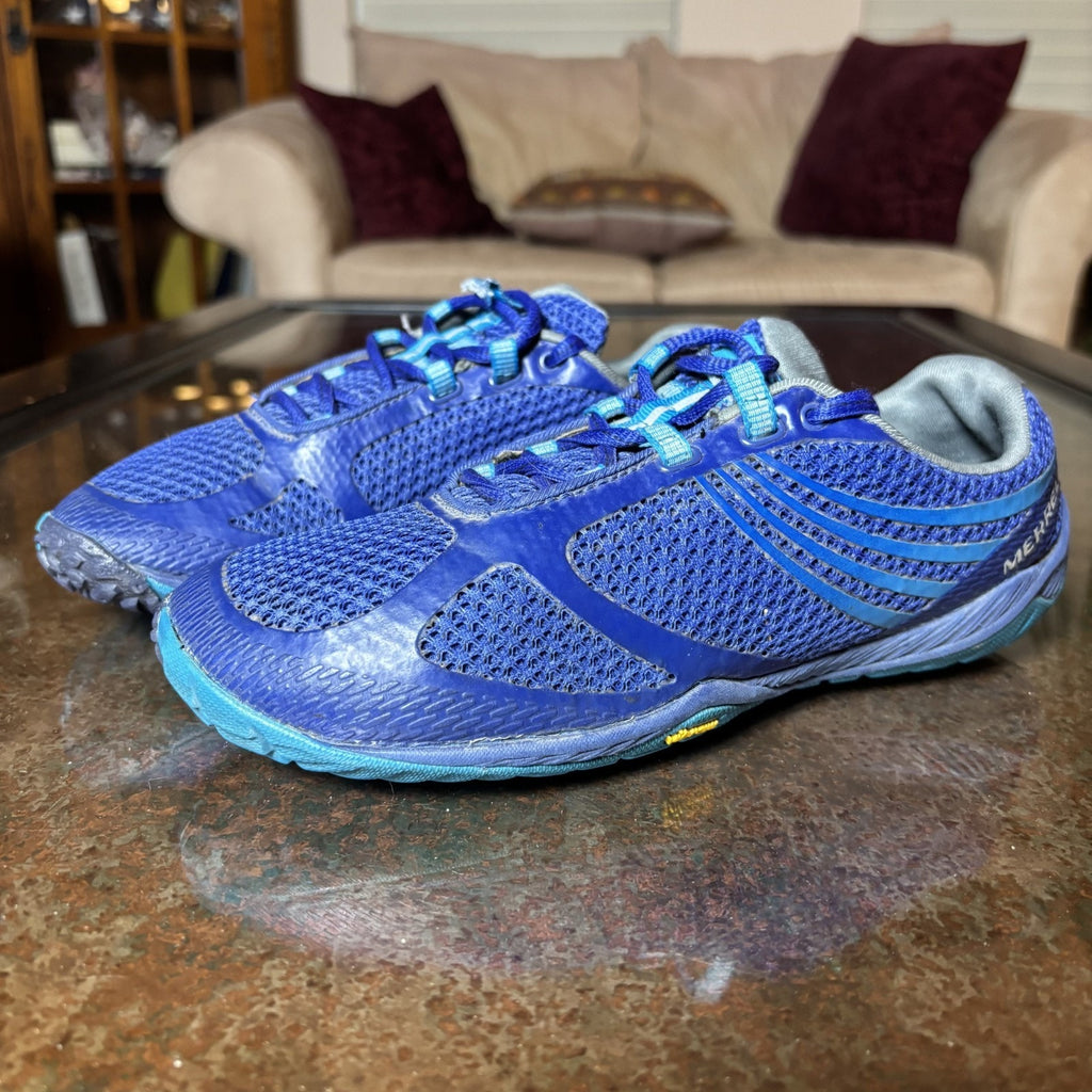 Merrell Pace Glove 3 Shoes Womens 7.5 Blue Athletic Barefoot Minimalist Sneaker