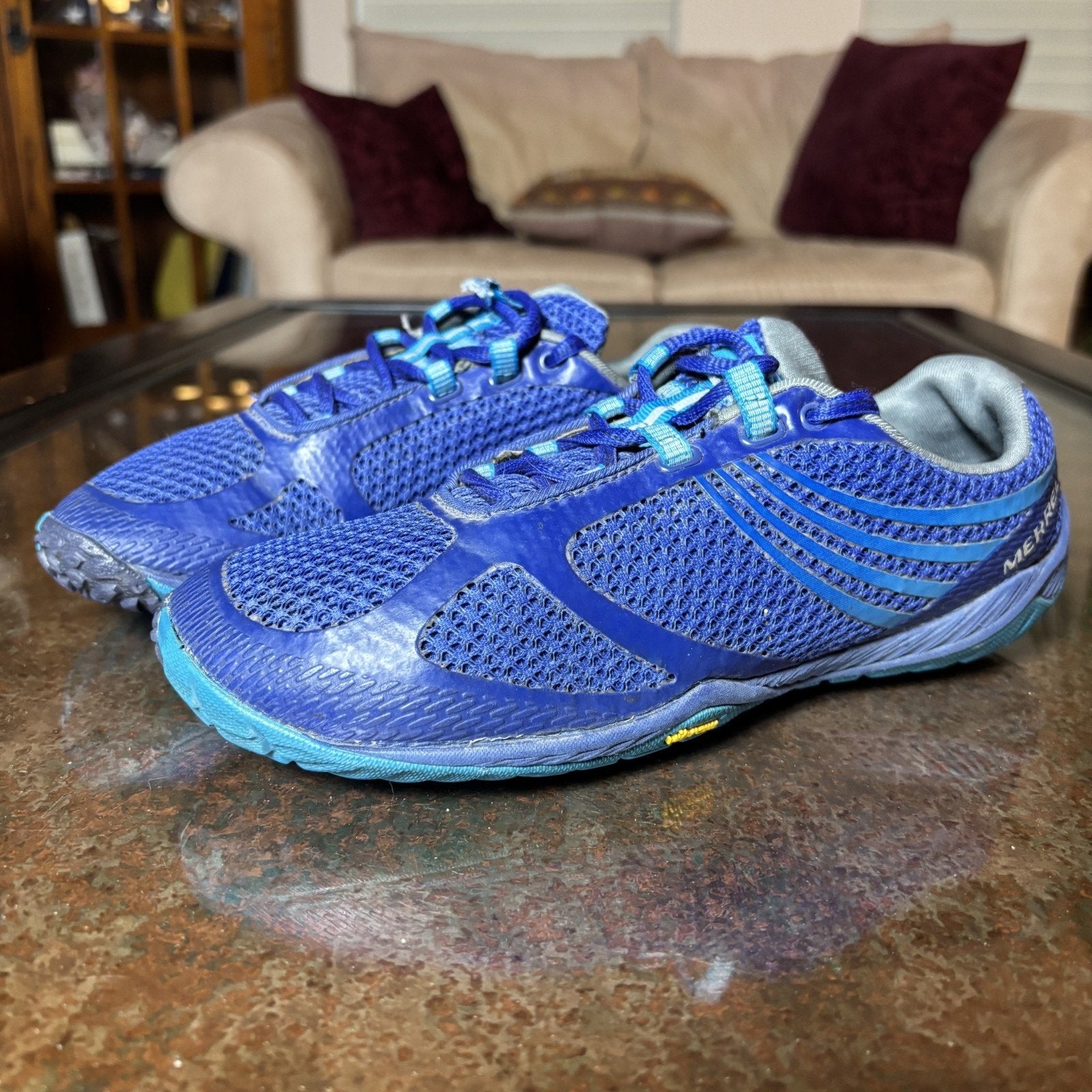 Merrell Pace Glove 3 Shoes Womens 7.5 Blue Athletic Barefoot Minimalist Sneaker