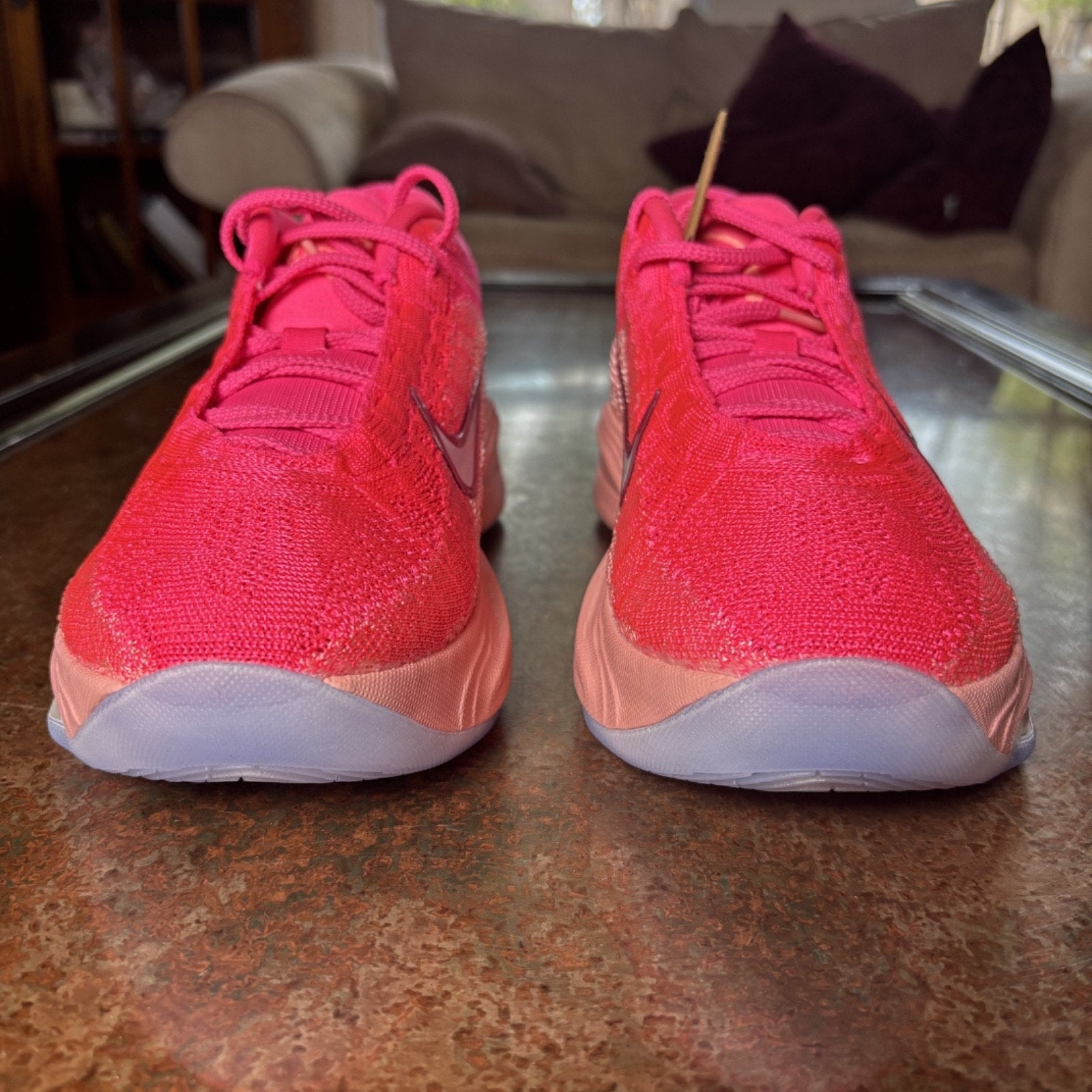 Nike Air Zoom GT Hustle Shoes Mens 9.5 Great Cancer Awareness Think Pink Sneaker